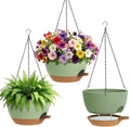Set of 3-10 Inch Self Watering Hanging Planters by UOUZ