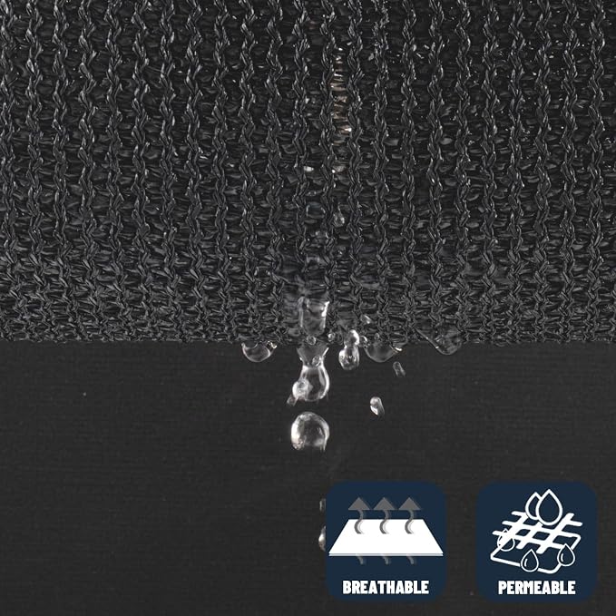 SUNNY GUARD Custom Size 13'x30' Rectangle Graphite Grey UV Block Sunshade - Image 5