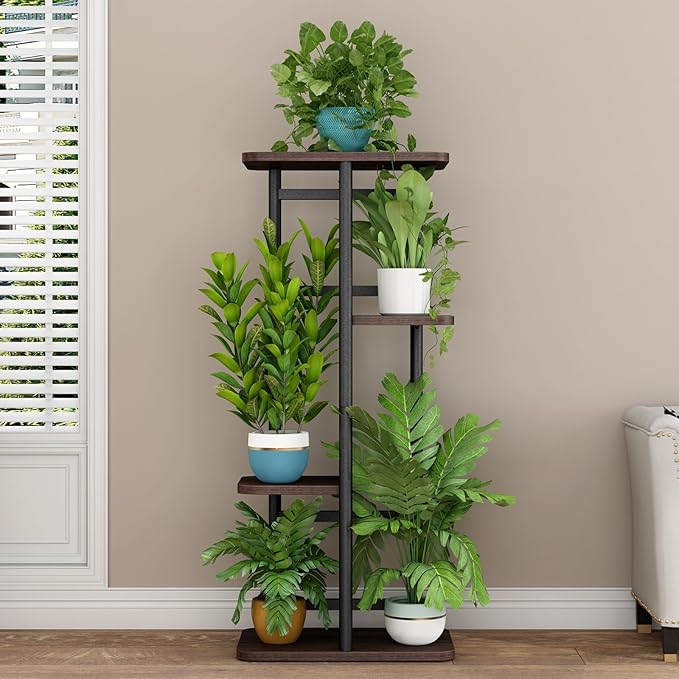LINZINAR Plant Stand Indoor 4 Tier 5 Potted Multiple Plant Shelf Stands - Image 2