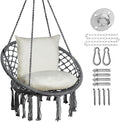 JoyView Macrame Hammock Chair Hanging Swing Chair Max 330 Lbs by JoyView