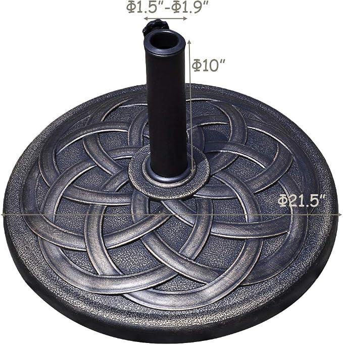 Giantex 43lbs Patio Market Umbrella Base, Heavy Duty Outdoor Stand, Cast Iron - Image 7