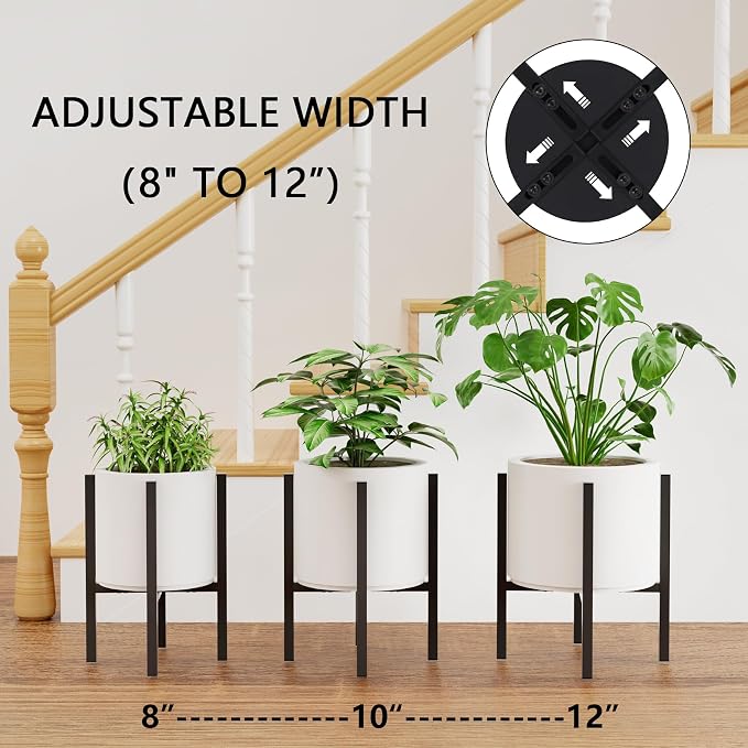 2-Pack Adjustable Metal Plant Stand Indoor Outdoor - Image 2
