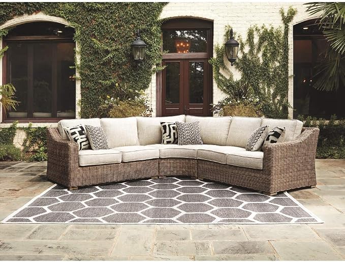 Signature Design by Ashley Beachcroft Outdoor Curved Corner Chair - Image 2