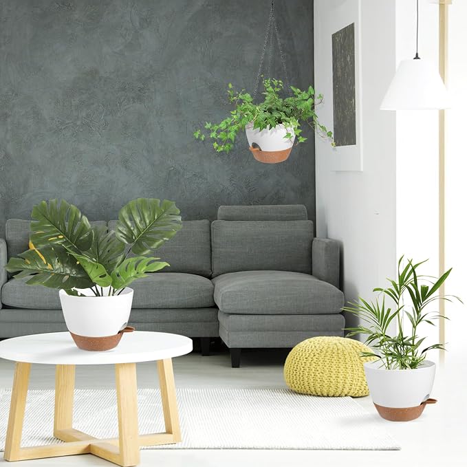 Hanging Planters for Indoor Outdoor Plants, 1 Set Self Watering Hanging Pot - Image 7