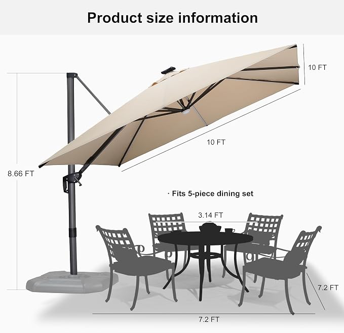 PURPLE LEAF 10 Feet Patio Umbrella - Image 8