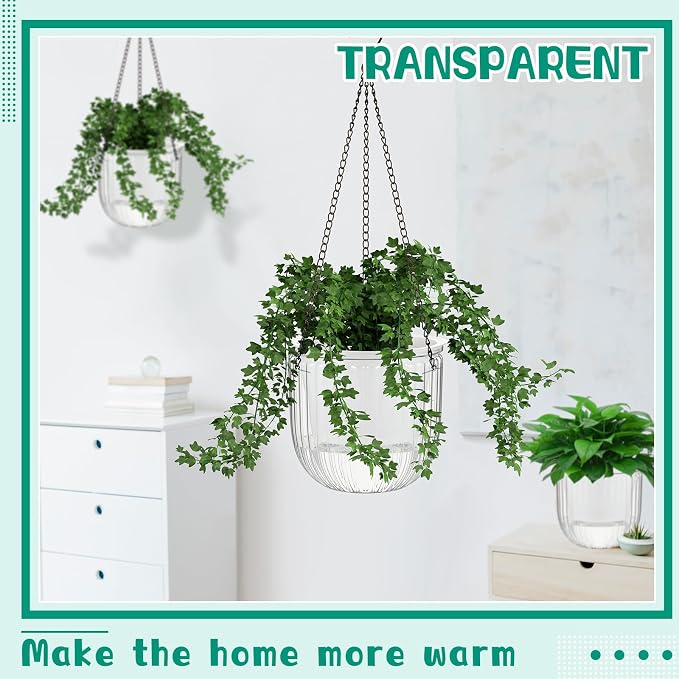Meanplan 4 Pcs Self Watering Hanging Planter Indoor 6.5 Inch Hanging Baskets - Image 3