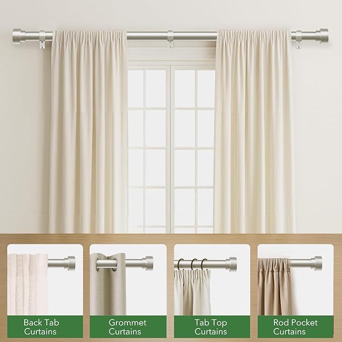 Curtain Rods for Windows 32 to 170, 1 Inch Adjustable Heavy Duty Long Window - Image 5