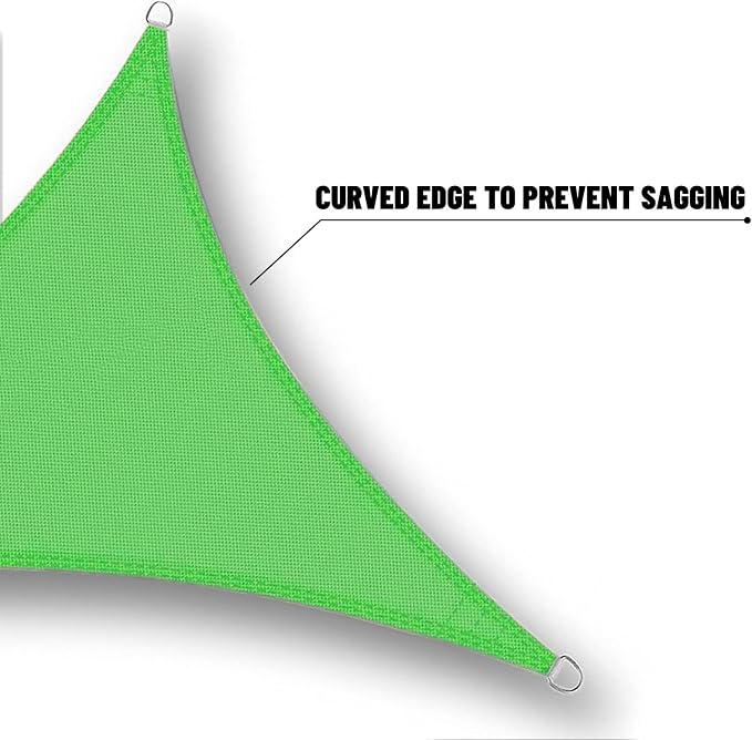 SUNNY GUARD Waterproof Sun Shade Sail 18'x18'x18' Lemon Green Triangle UV Block - Image 4