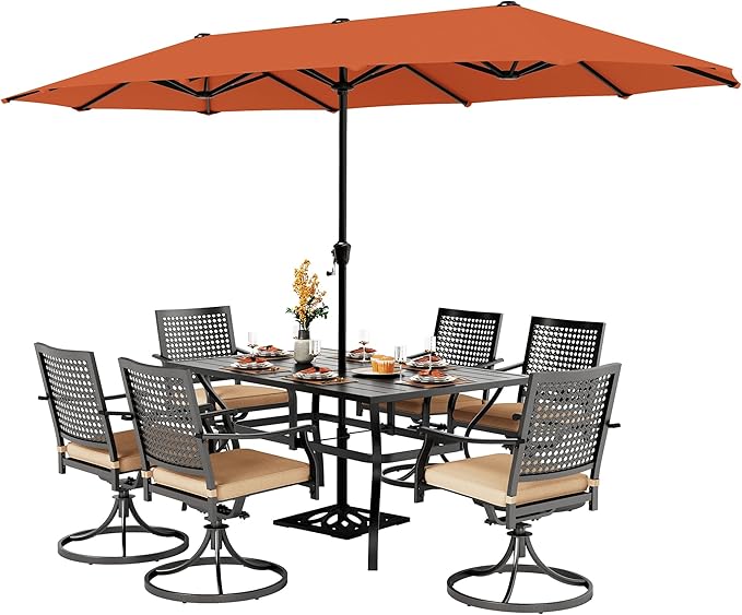 PHI VILLA 7 Pieces Outdoor Dining Set by PHIVILLAThepioneerofcomfortablehouseholdsupplies