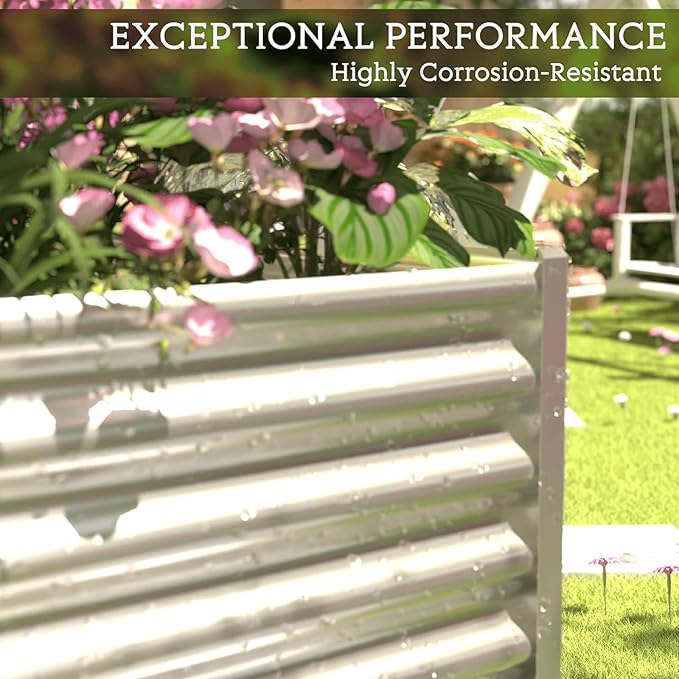 4 Pack 6x3FT Corrugated Galvanized Steel Raised Garden Bed Outdoor, Metal Above - Image 6