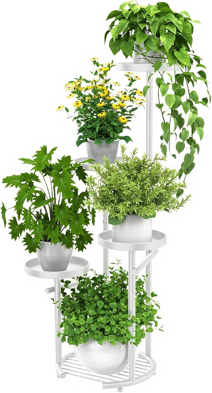 TOSKING 5 Tier Metal Plant Stand Indoor, Plant Shelf, Corner Shelf Flower Pot by TOSKINGESSENCE