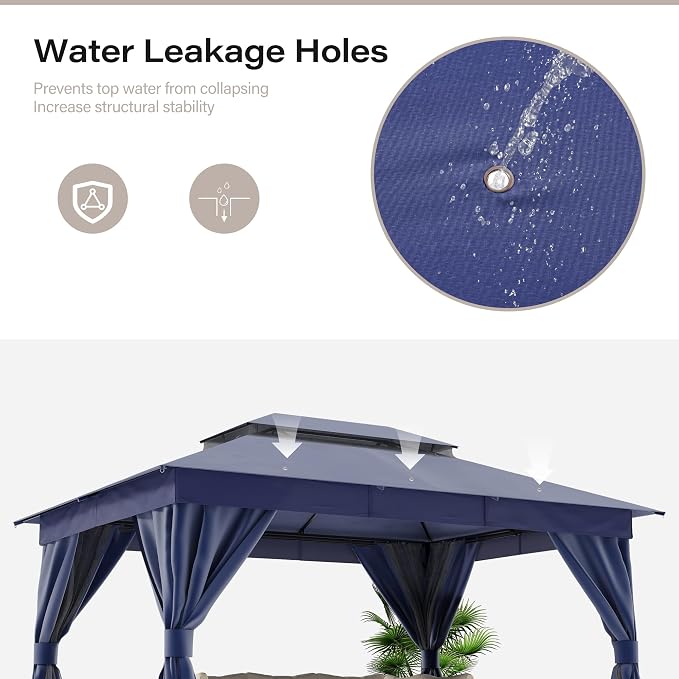 LAUSAINT HOME Semi-Permanent Outdoor Patio Gazebo 12'x12', Heavy Duty Party - Image 4