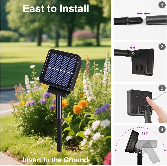 ZNYCYE Solar Waterfall Fairy Bunch Lights Outdoor Waterproof 200LEDs 8 Modes - Image 4