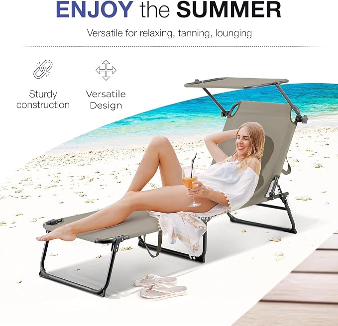 Folding Outdoor Lounge Chair - Image 6