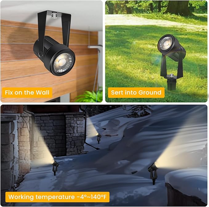 Svater Landscape Lighting Outdoor, 8 Pack Low Voltage Spotlights - Image 3