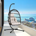 CHABATREE Egg Chair with Stand, Patio Rattan Wicker Hanging Swing Egg Chair by Unknown