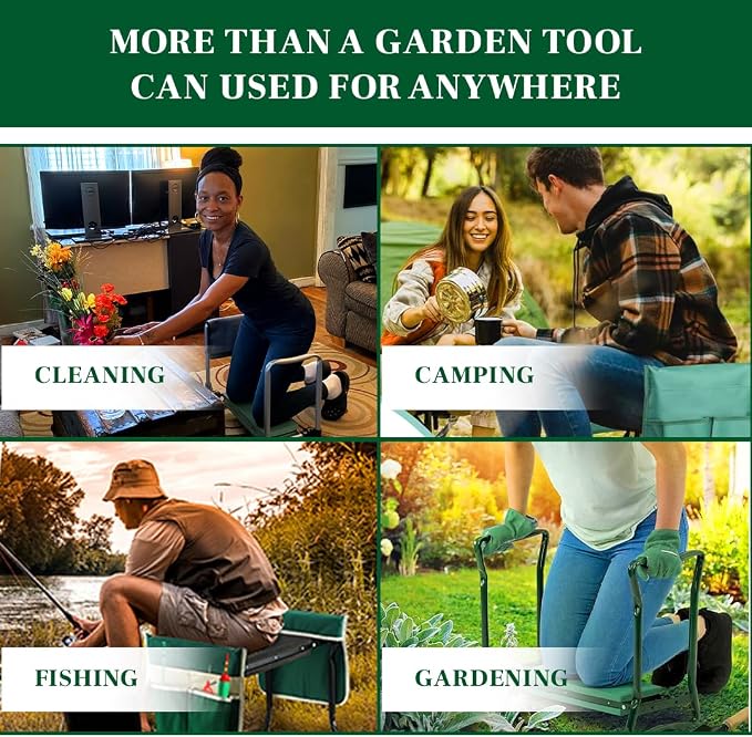 Garden Kneeler and Seat, Foldable Garden Stool Heavy Duty Gardening Bench - Image 5
