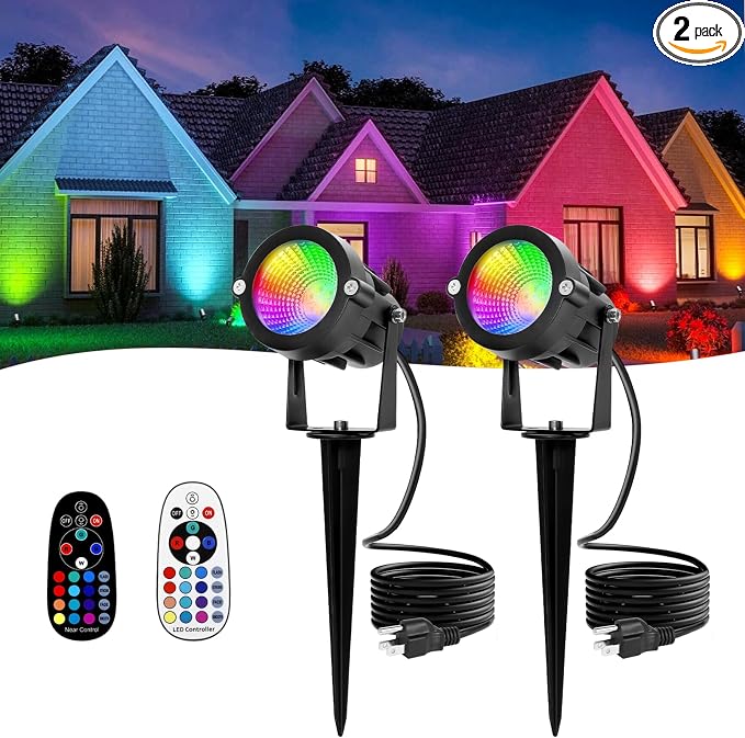RGBW Multicolor Spotlight Outdoor: 16 Color Changing Landscape Lighting by CoziTech