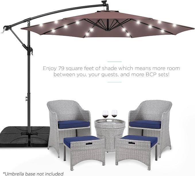 Best Choice Products 10ft Solar LED Offset Cantilever Hanging Market Patio - Image 2