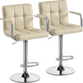 Yaheetech Bar Stools Set of 2, PU Leather Adjustable Swivel Barstools, by Yaheetech