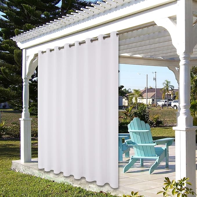 BONZER Outdoor Curtains for Patio Waterproof Thick Privacy Wide Grommet Light - Image 7