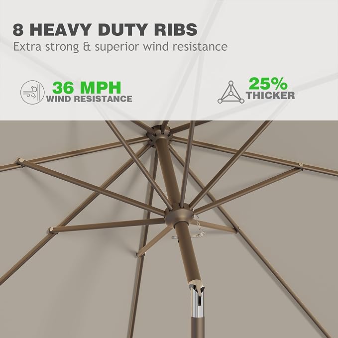 AreShark 9 FT Patio Umbrella for Outdoor, Outdoor Umbrella - Image 4