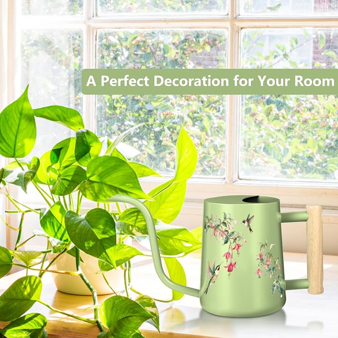 Watering Can Indoor Plants, 35oz Small Stainless Steel Metal Watering Can - Image 4