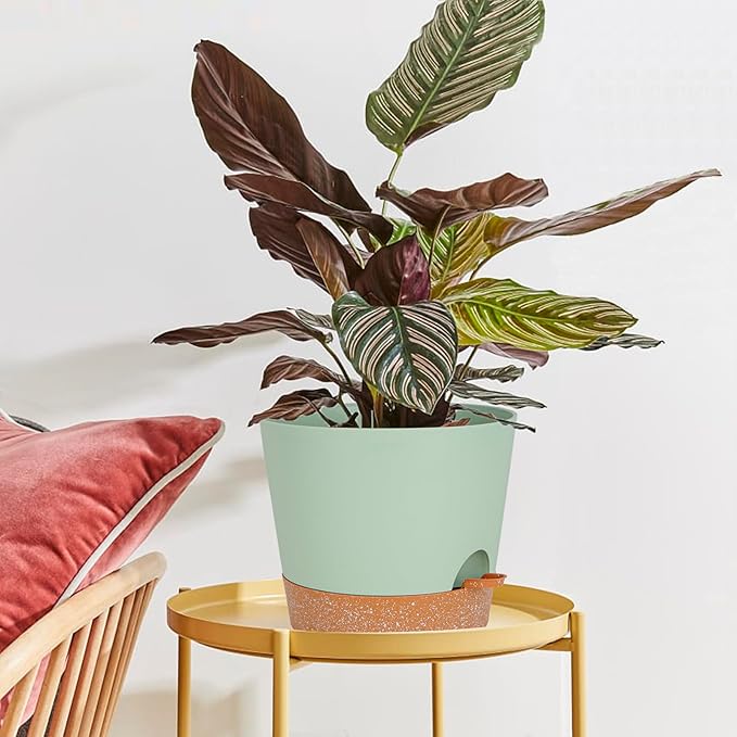 12inch Large Self Watering Plant Pot, Plastic Cylinder Planter - Image 4