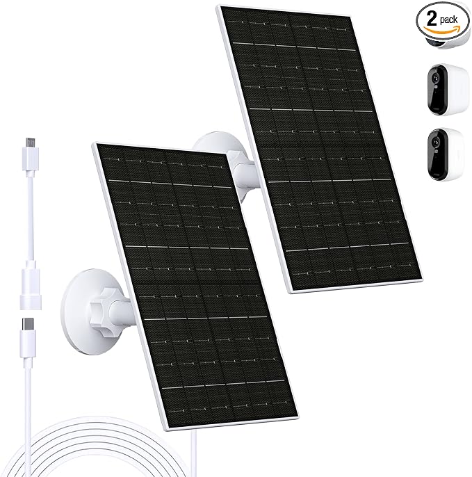 Zivif 7W Solar Panel for Security Camera for Arlo Essential 2K, Essential XL & by Zivif