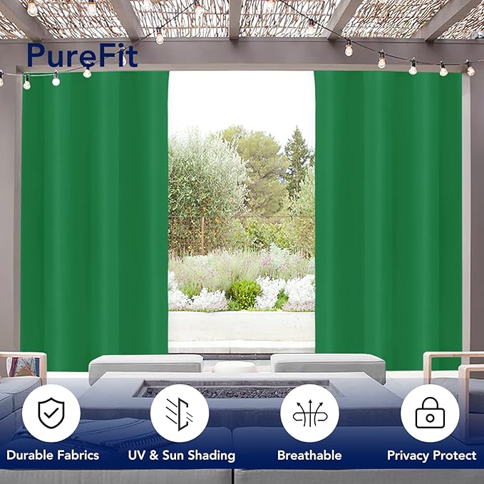 PureFit Outdoor Curtains for Patio Waterproof Weatherproof, UV and Fade - Image 3