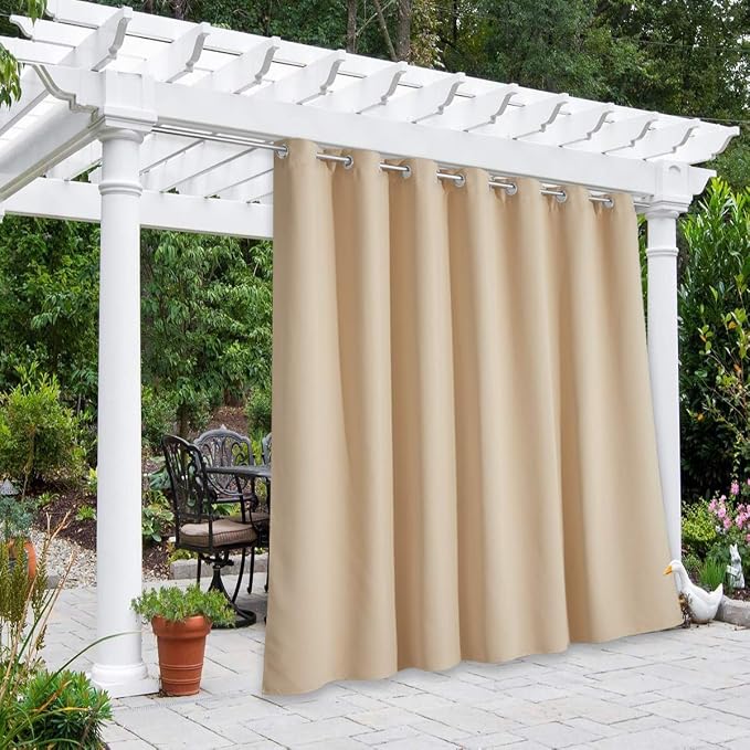NICETOWN Outdoor Curtain for Patio Waterproof, Rustproof Grommet Outdoor by NICETOWN