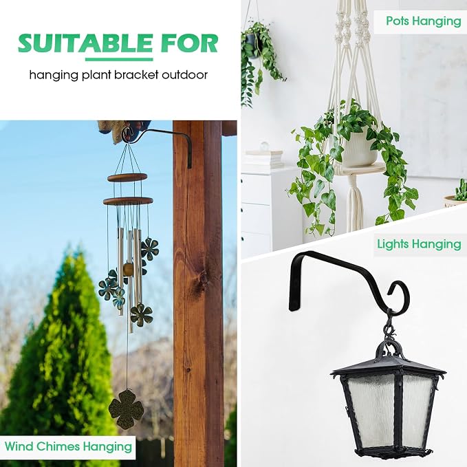 12 Pack Hanging Plant Bracket 7.3 Inches Metal Hook Decorative Straight Hanger - Image 5