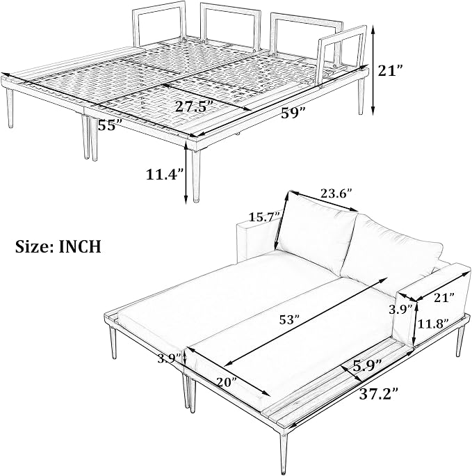 Outdoor Patio Metal Daybed - Image 2