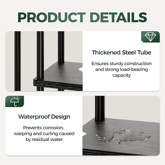 Bamworld Black Plant Stand Indoor 5 Tier Plant Shelf - Image 6