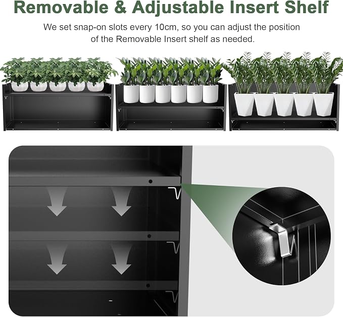 Metal Large Planter Box 15" W x 38" L x 16.25" H, Heavy Duty Tall Rectangle - Image 4