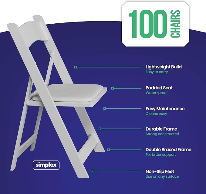 SIMPLEX 100 White Resin Stackable Chairs - Image 3