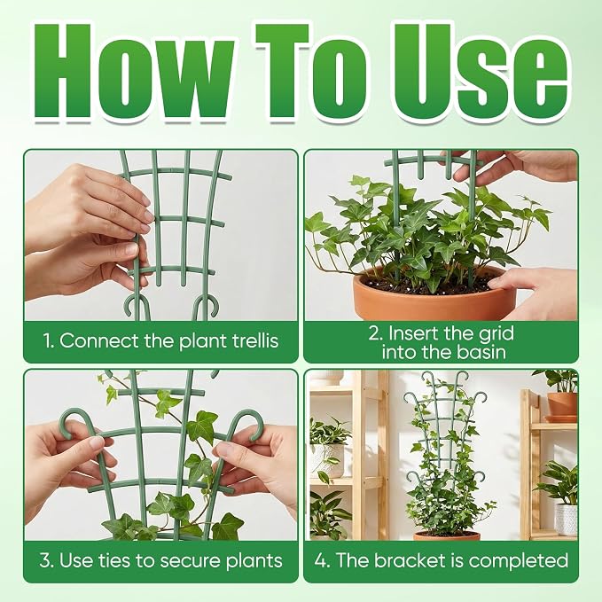 6PCS Plant Support Stakes, Stackable Plant Trellis - Image 6