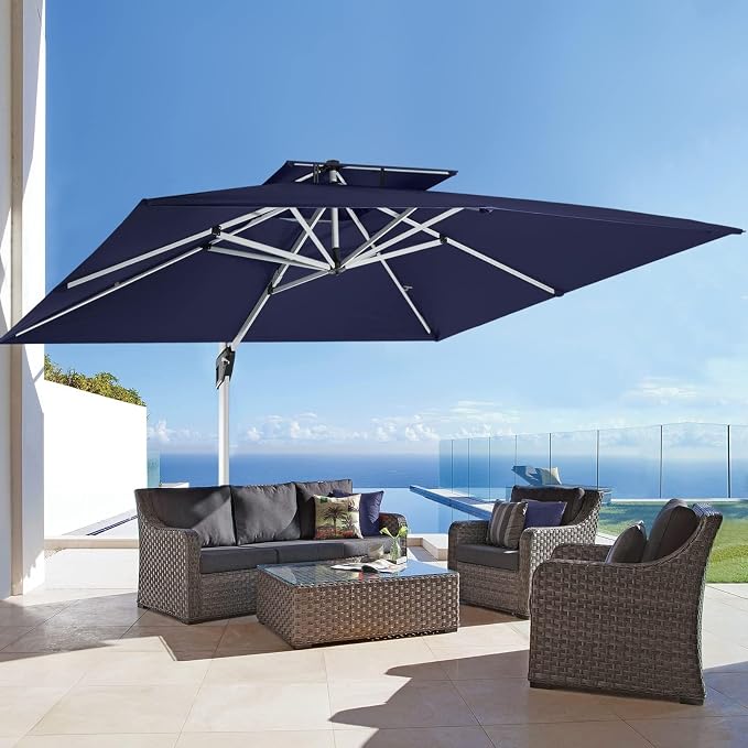 ABCCANOPY Patio Umbrella Cantilever Double Top Outdoor Offset Umbrella - Image 9