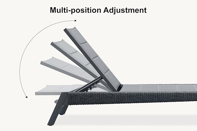 PURPLE LEAF Outdoor Chair Chaise Lounge Sun Lounges Aluminum Poolside - Image 4