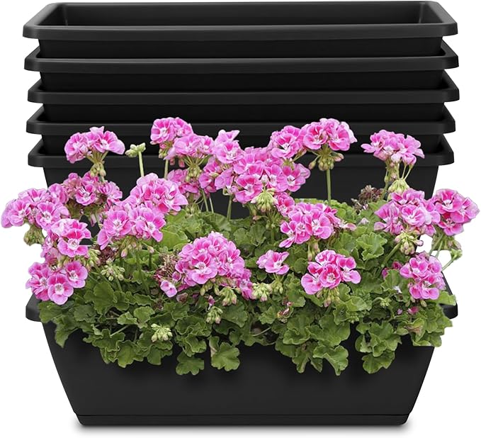Window Box Planter, 6 Packs 17 Inches Rectangle Planters Box by OSMOFUZE