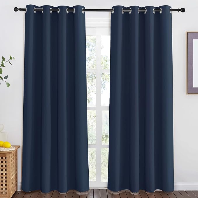 NICETOWN Navy Blue Blackout Window Curtain - Image 2