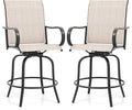 Giantex Set of 2 Swivel Outdoor Bar Stools, All-Weather Bar Height Patio Chairs by Giantex