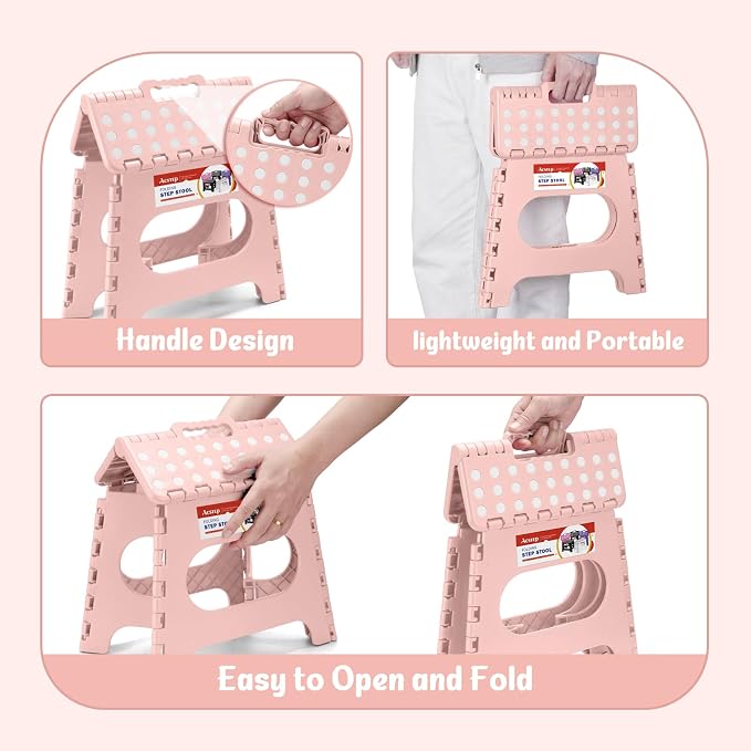 ACSTEP Folding Step Stool 11 Inch, Sturdy Plastic Foldable Step Stool - Image 6
