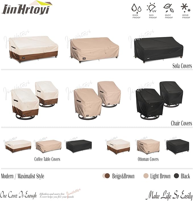 3-Seater Outdoor Couch Cover, 85Wx38Dx35H inches Outdoor Furniture Covers - Image 9