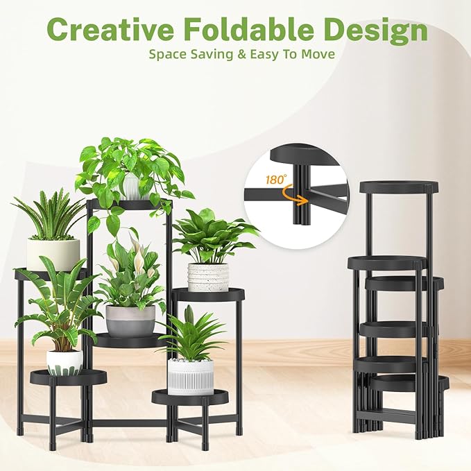 iDavosic.ly 6 Tier Folding Plant Stand Indoor Outdoor - Image 7
