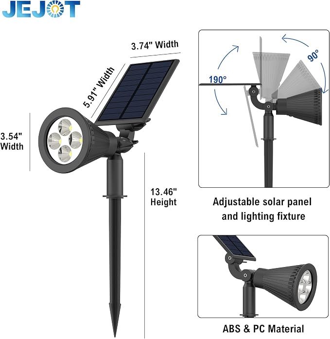 6 Pack Solar Lights Outdoor Waterproof IP65, Warm White, Super Bright LED - Image 9