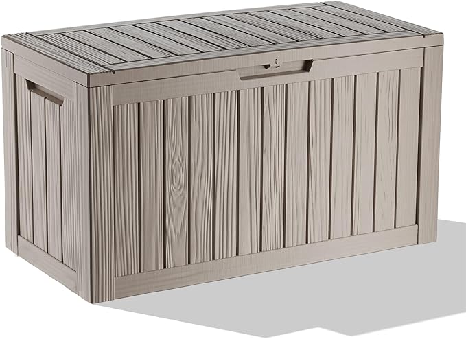 EasyUp 80 Gallon Resin Deck Box Storage Outdoor Waterproof Boxes Lockable UV by EASYUP