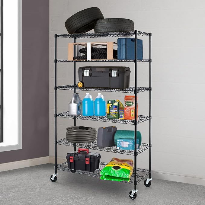BestOffice Storage Shelves 6 Tier Metal Shelves Adjustable Heavy Duty Garage - Image 6