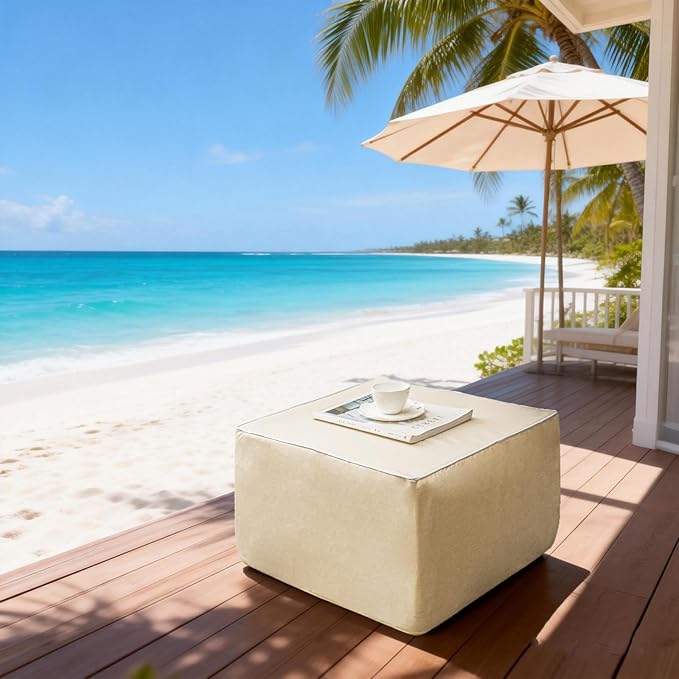 Outdoor Ottoman 20x20x14 Inches Outdoor Square Ottomans - Image 6