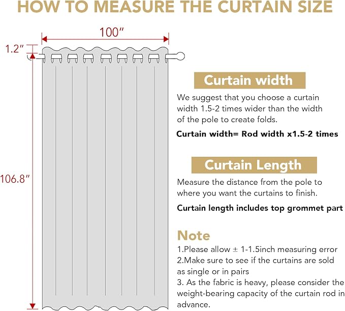 H.VERSAILTEX Linen Blackout Curtains Durable Thick Textured Linen Look 100% - Image 2